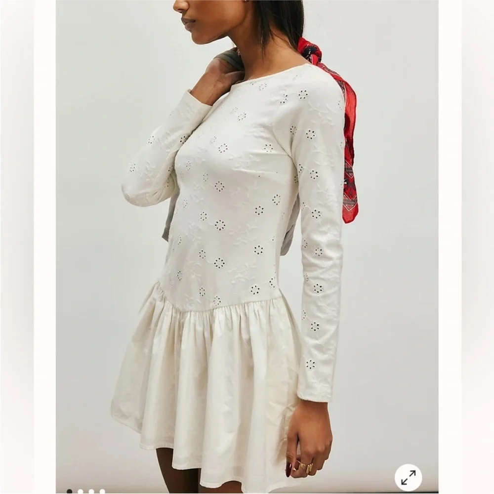 Free People Elegant White Eyelet Dress - Picture 2 of 5